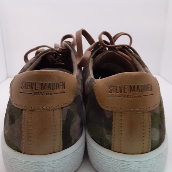 Steve Madden Men's Suede P-Afalfa 905 Camo Print Sneaker US 10 Comfy Casual Shoe - Picture 8 of 10